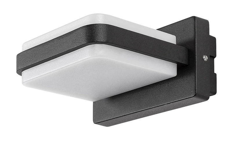 Gendt – LED outdoor wall light in black with white diffuser, 120×60mm, 12W, 3000K, IP44