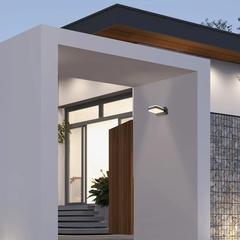 Gendt – LED outdoor wall light in black with white diffuser, 120×60mm, 12W, 3000K, IP44