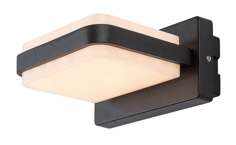 Outdoor Wall Lights Gendt – LED outdoor wall light in black with white diffuser, 120×60mm, 12W, 3000K, IP44