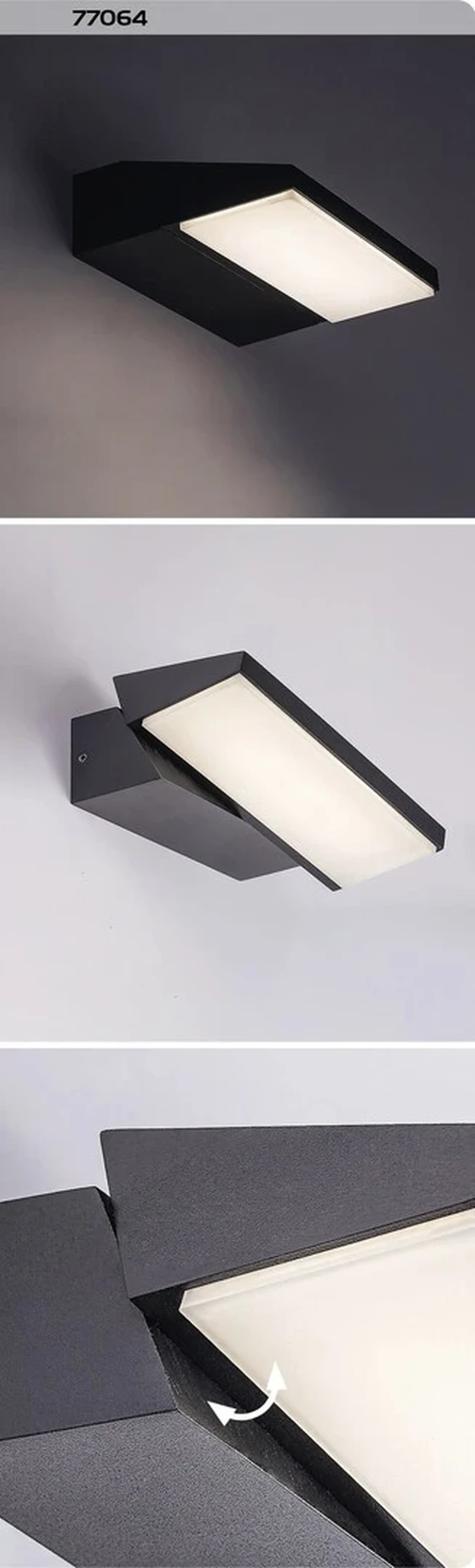 Senica – LED outdoor wall light in black/white, 170×50mm, 13W, 4000K, IP65