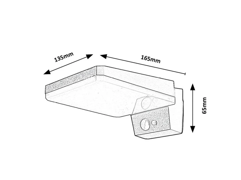 Lasset – LED соларна лампа за стена в черно с бял абажур, 135×65мм, 4.4W, 4000K