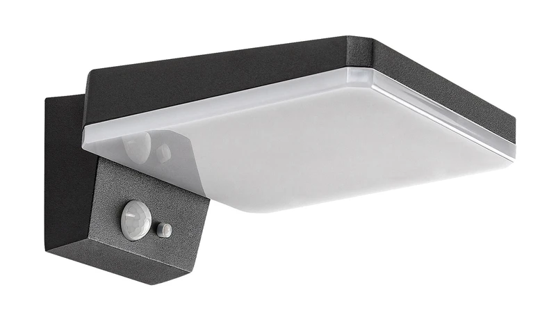 Lasset – LED соларна лампа за стена в черно с бял абажур, 135×65мм, 4.4W, 4000K