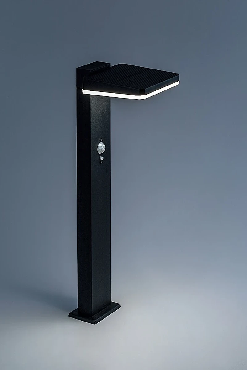 Lasset – соларна градинска лампа в черно/бяло, 135×500мм, 4.4W, 4000K, IP54