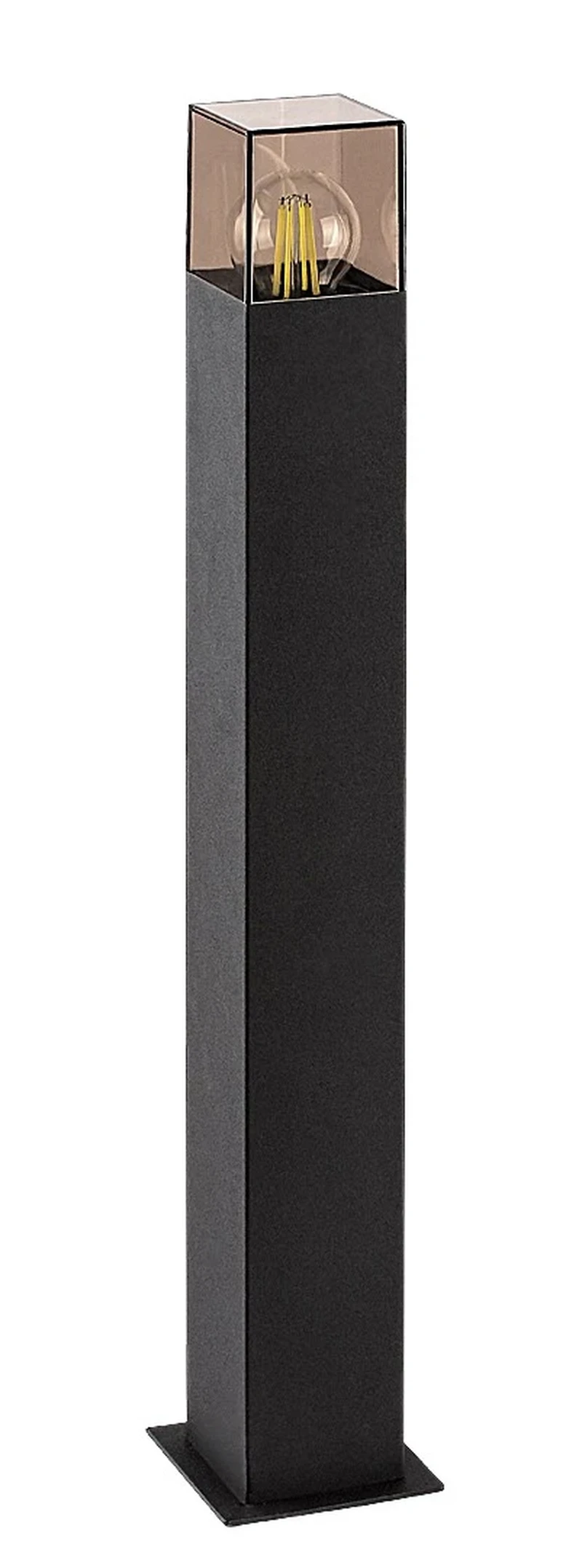 Loanda – modern outdoor lamp in black with tinted shade, 80×650mm, 1×E27, IP44