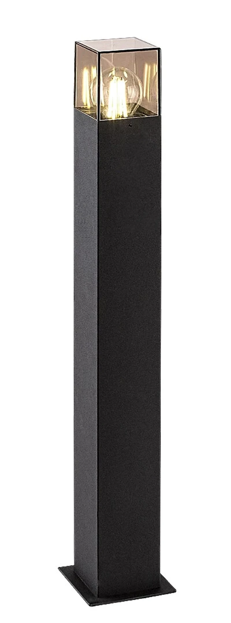 Loanda – modern outdoor lamp in black with tinted shade, 80×650mm, 1×E27, IP44