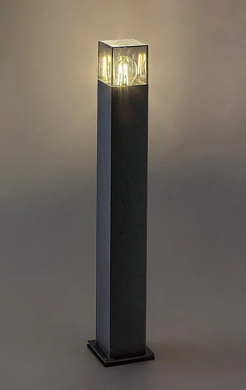 Loanda – modern outdoor lamp in black with tinted shade, 80×650mm, 1×E27, IP44