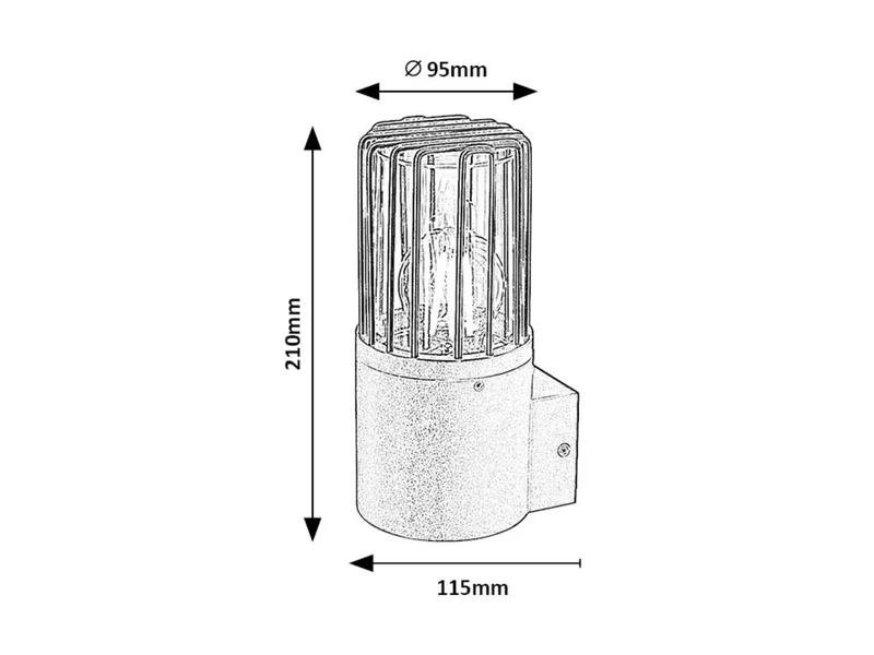Haren – modern outdoor wall light in black, Ø95mm, 1×E27, IP54