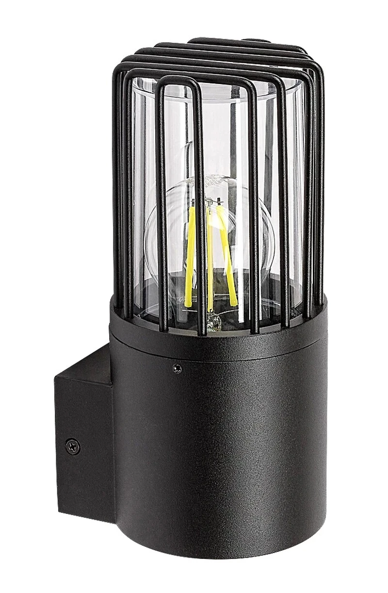 Haren – modern outdoor wall light in black, Ø95mm, 1×E27, IP54