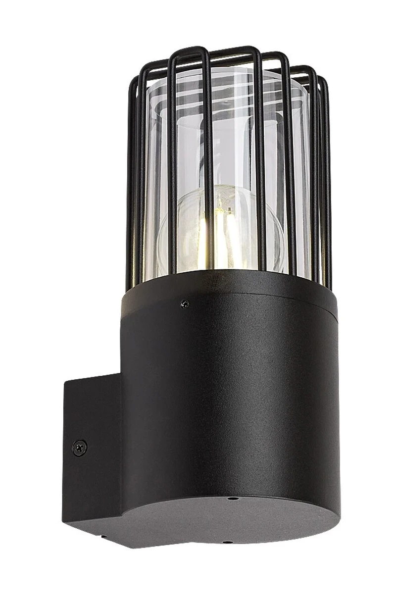 Haren – modern outdoor wall light in black, Ø95mm, 1×E27, IP54