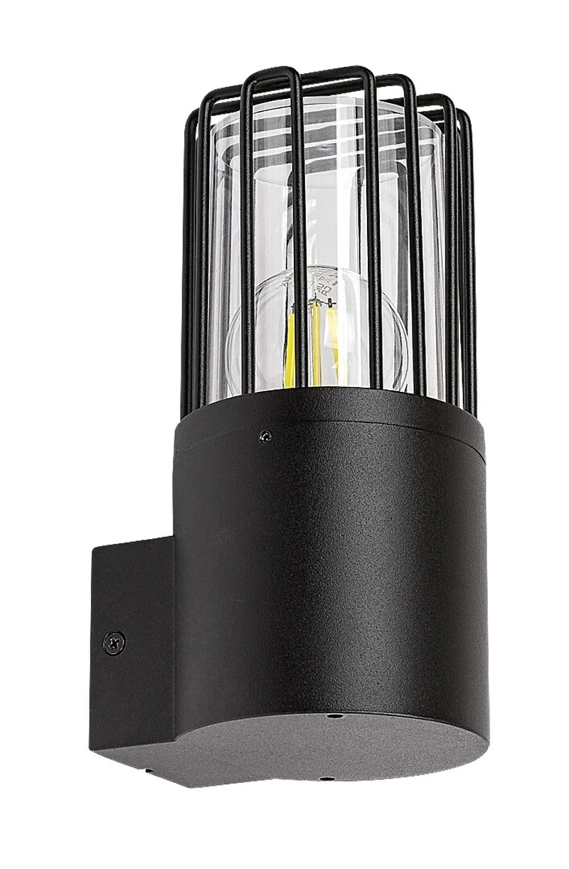 Haren – modern outdoor wall light in black, Ø95mm, 1×E27, IP54