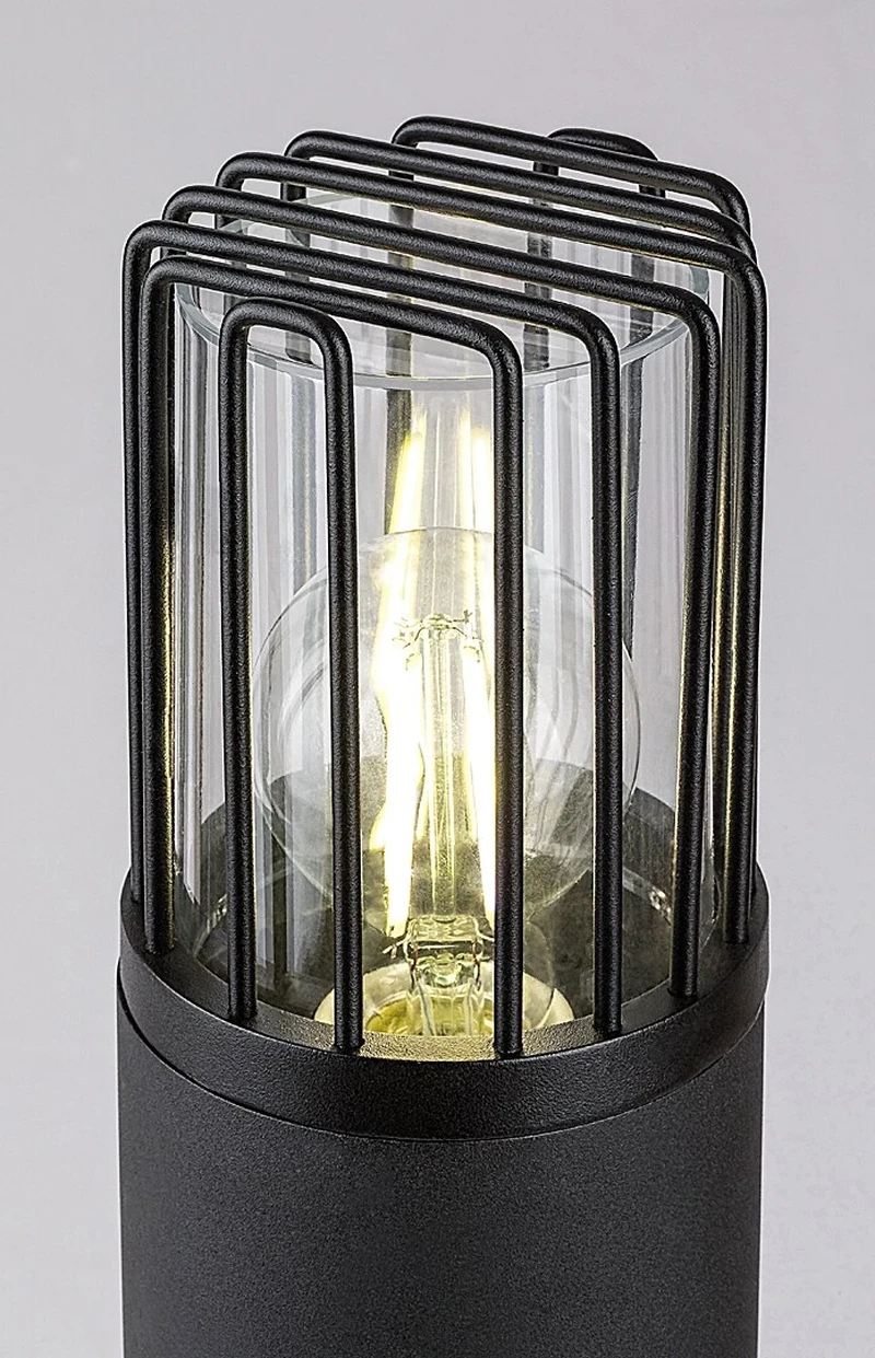 Haren – garden floor-standing lamp in black with mesh shade, Ø95mm, H650mm, E27, IP54