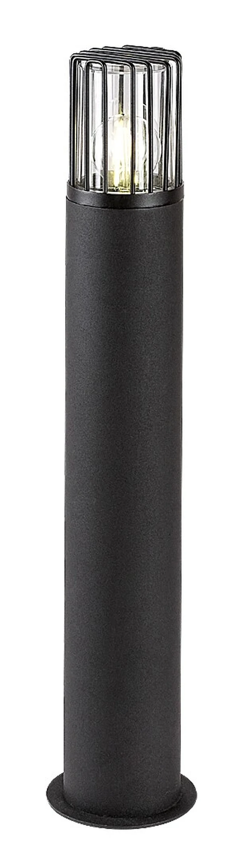 Bollard Lights Haren – garden floor-standing lamp in black with mesh shade, Ø95mm, H650mm, E27, IP54