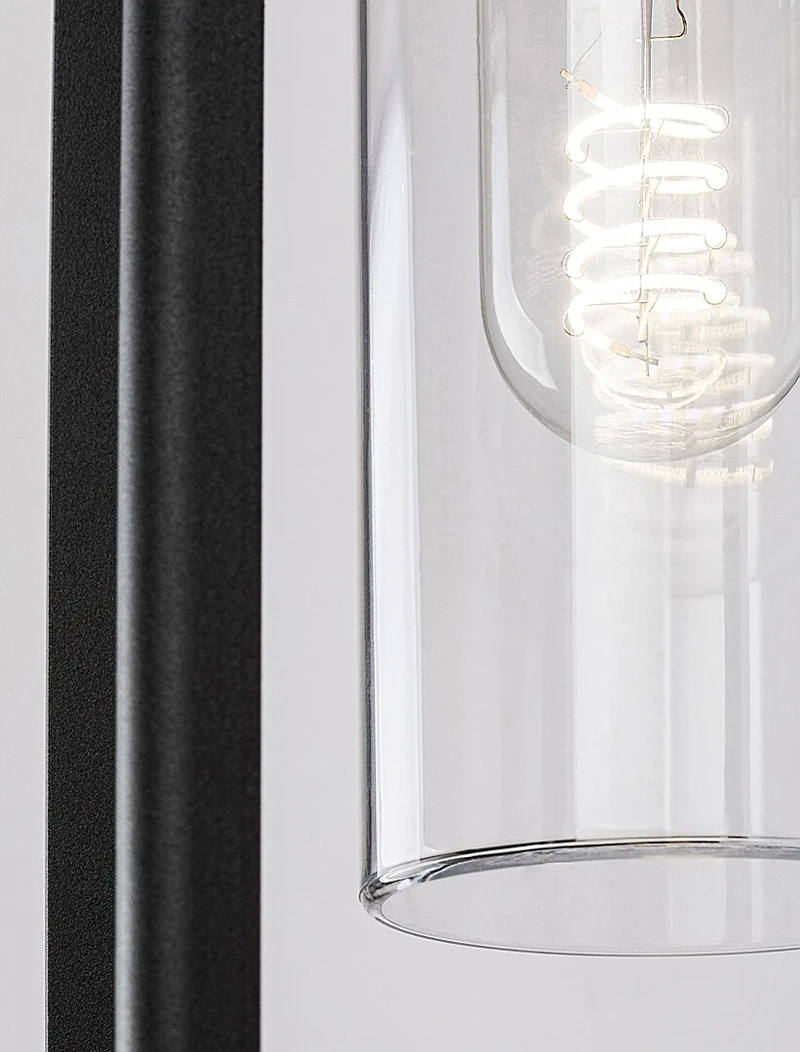 Zernest – външна стенна лампа в черно с прозрачен абажур, 150×270мм, 1×E27, IP54
