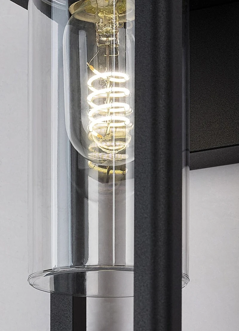 Zernest – modern facade wall light in black with motion sensor, 150×270mm, IP54, E27