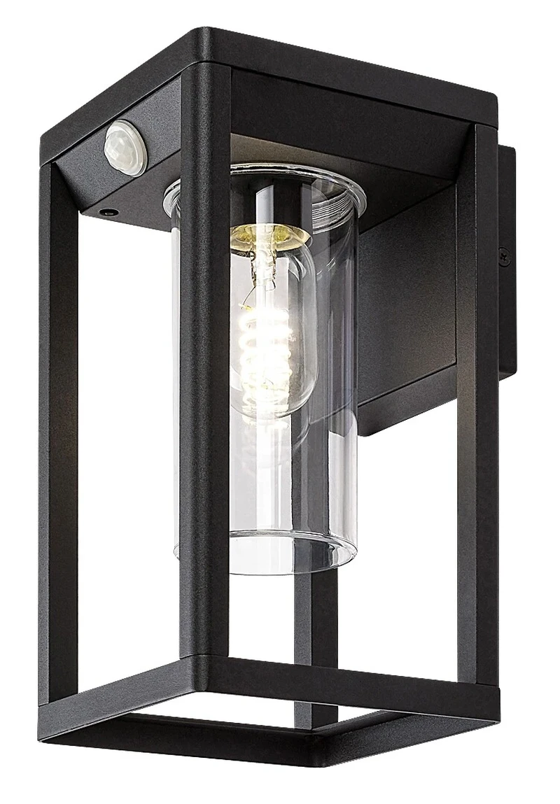 Outdoor Wall Lights Zernest – modern facade wall light in black with motion sensor, 150×270mm, IP54, E27