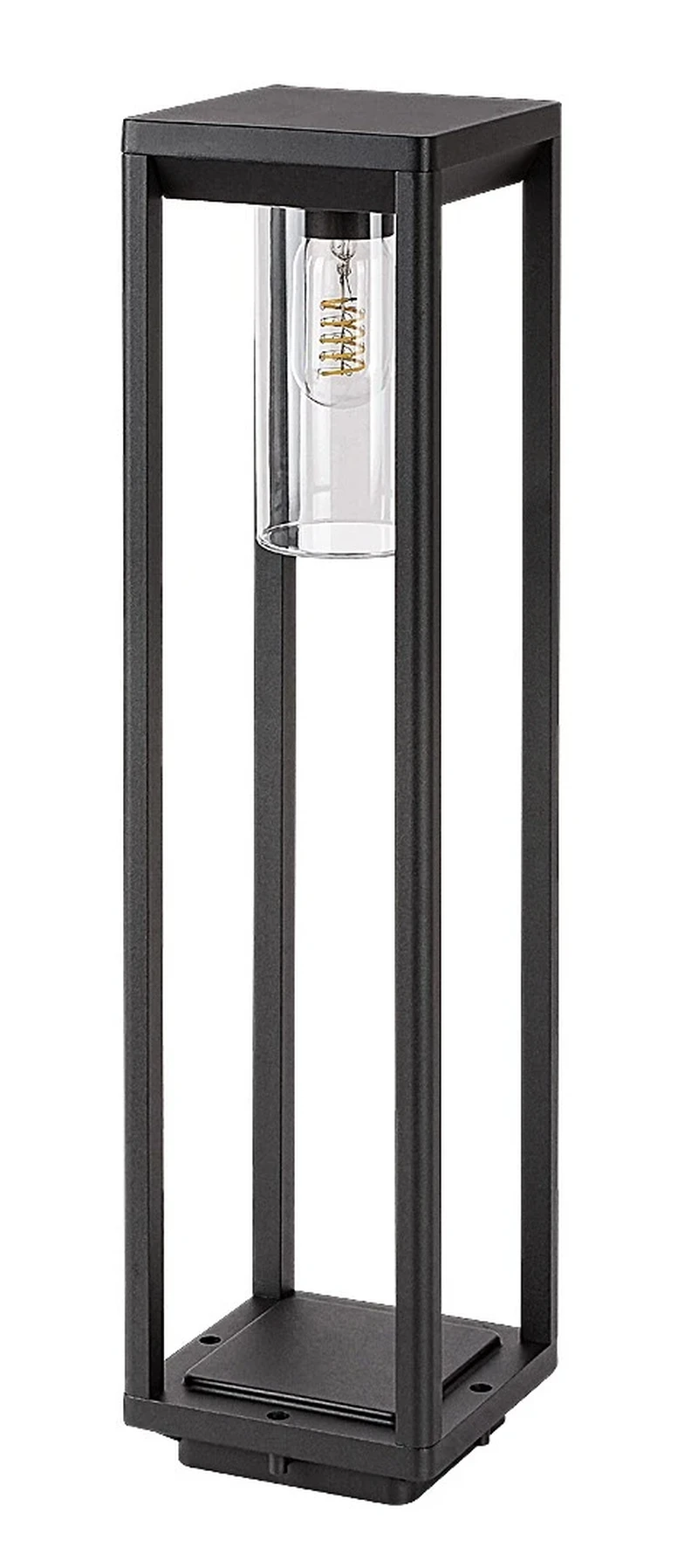 Zernest – outdoor floor-standing lamp in black, 150×600mm, IP54, 1×E27