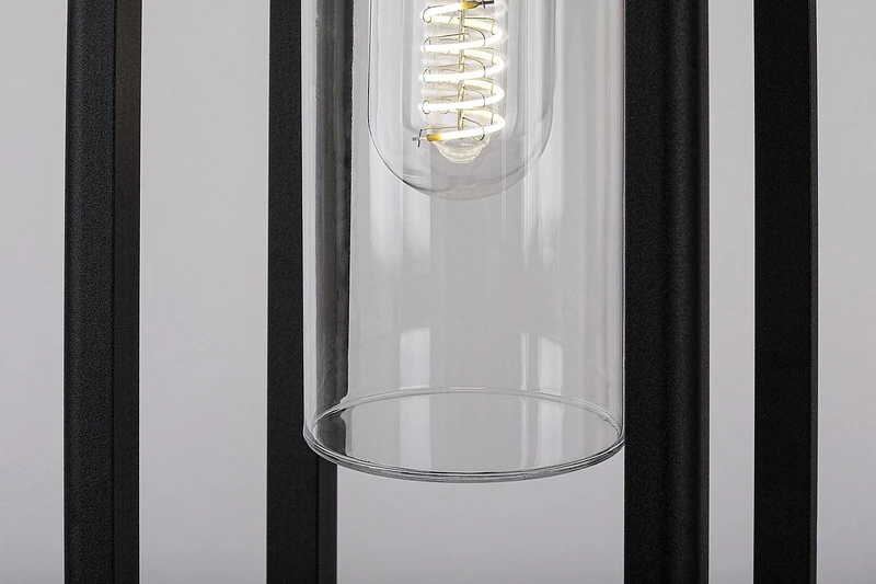 Zernest – outdoor floor-standing lamp in black, 150×600mm, IP54, 1×E27