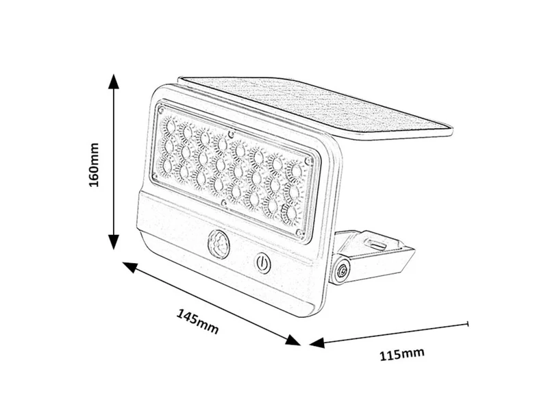 Flaxton – соларен LED аплик в бяло с датчик за движение, 145×160мм, 7W, 4000K