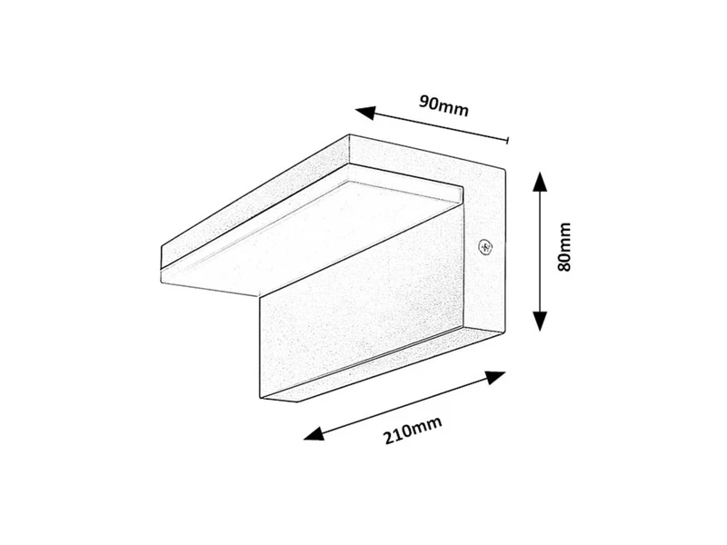 Zaragoza – LED външен аплик в черно с бял абажур, 210×80мм, 10W, 4000K, IP54