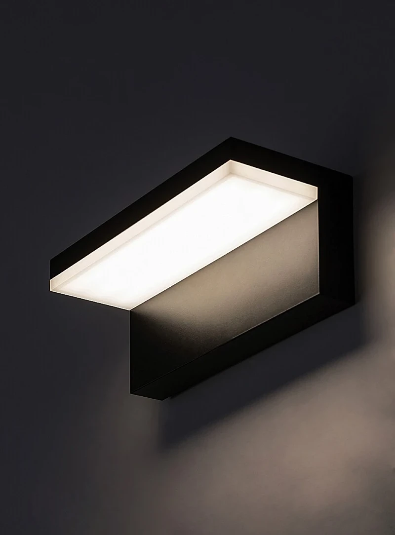 Zaragoza – LED външен аплик в черно с бял абажур, 210×80мм, 10W, 4000K, IP54