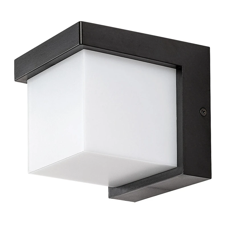 Andelle – LED outdoor wall light in black with white shade, 115×115mm, 10W, 3000K, IP54