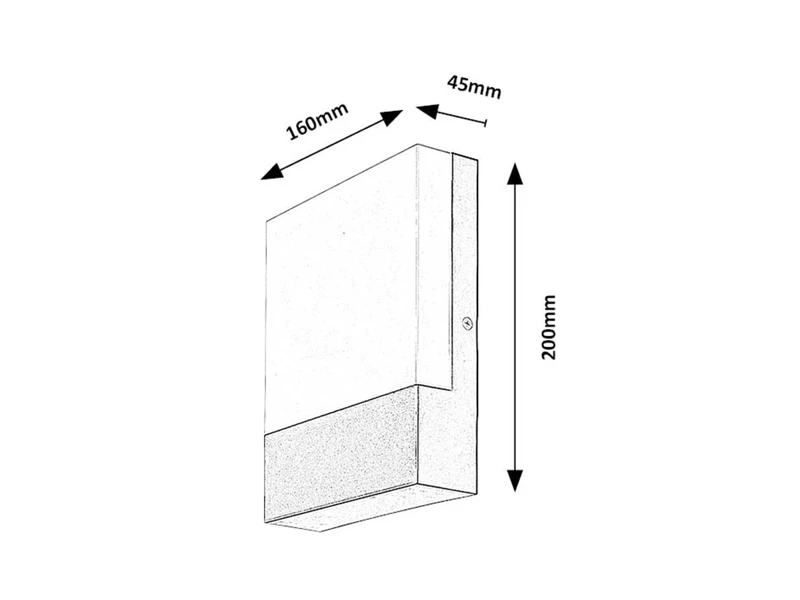 Gimone – LED външен аплик в черно с бял дифузьор, 160×200мм, 10W, 4000K, IP44