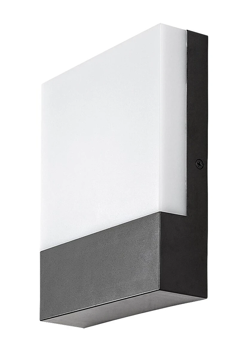 Gimone – LED външен аплик в черно с бял дифузьор, 160×200мм, 10W, 4000K, IP44