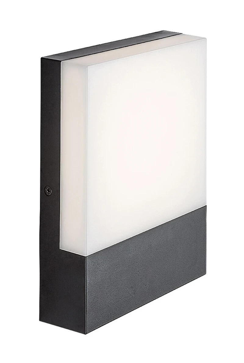 Gimone – LED външен аплик в черно с бял дифузьор, 160×200мм, 10W, 4000K, IP44