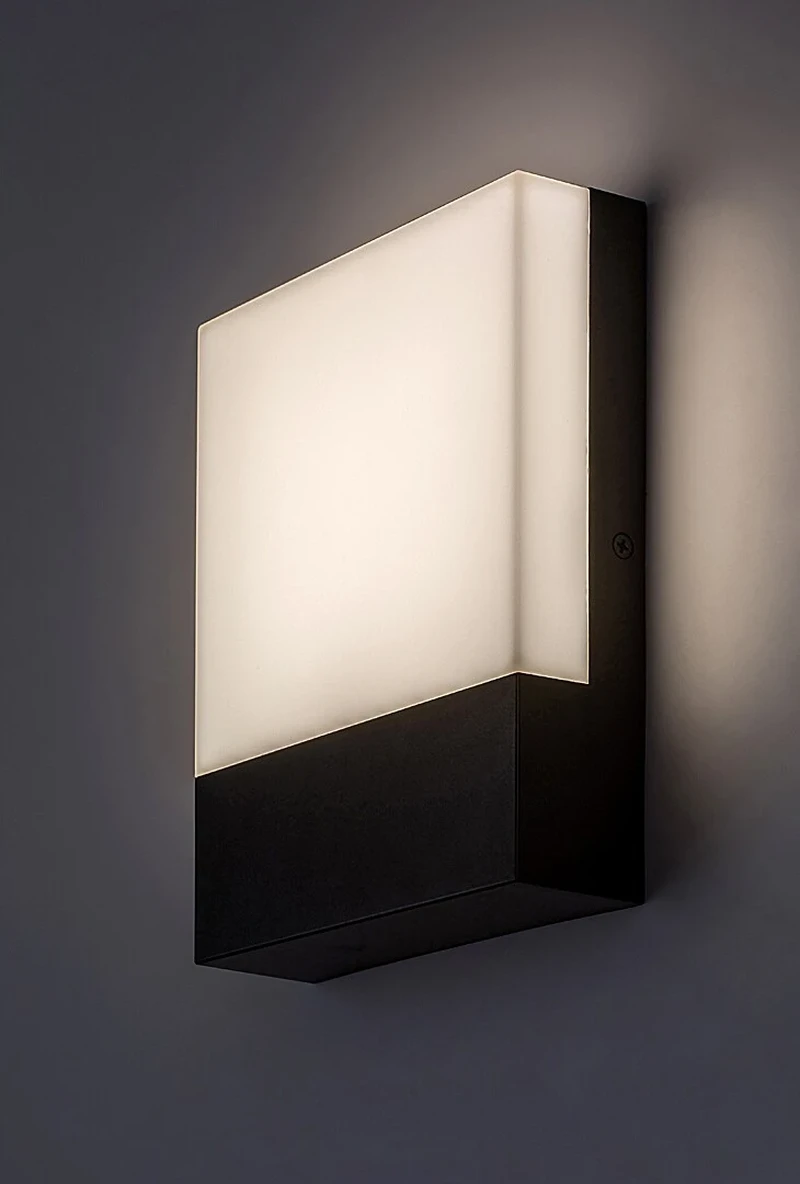 Gimone – LED външен аплик в черно с бял дифузьор, 160×200мм, 10W, 4000K, IP44