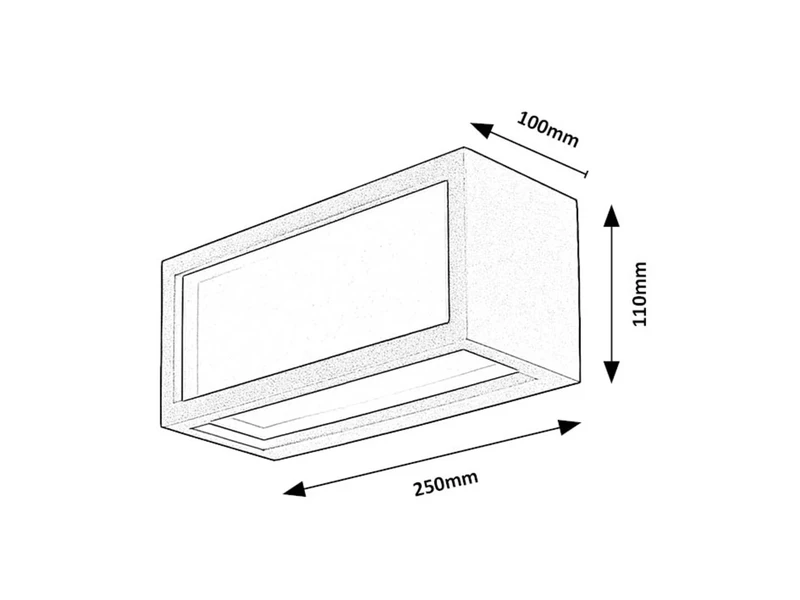 Lublin – LED outdoor wall light in black with white shade, 250×110mm, 10W, 4000K, IP54