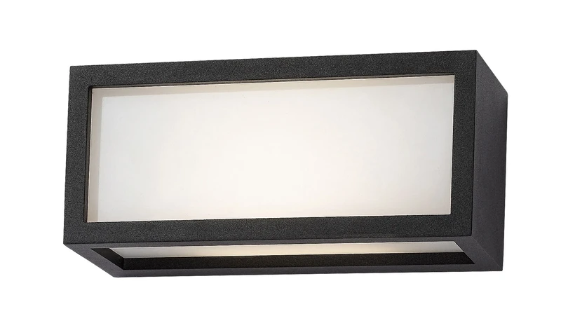 Lublin – LED outdoor wall light in black with white shade, 250×110mm, 10W, 4000K, IP54