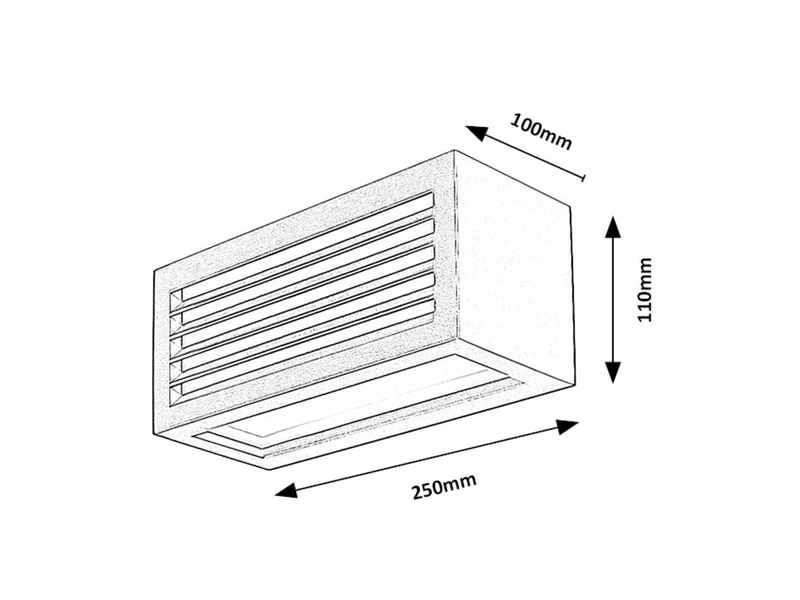 Lublin – LED външна стенна лампа в черно, 250×110мм, 10W, 4000K, IP54