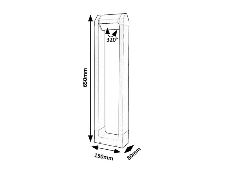 Medna – LED garden lamp in anthracite, 150×650mm, 8W, 3000K, IP54