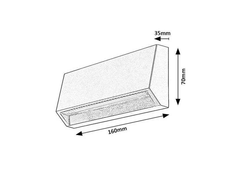Ibar – LED стенна лампа за стълби в черно, 160×70мм, IP54, 3000K