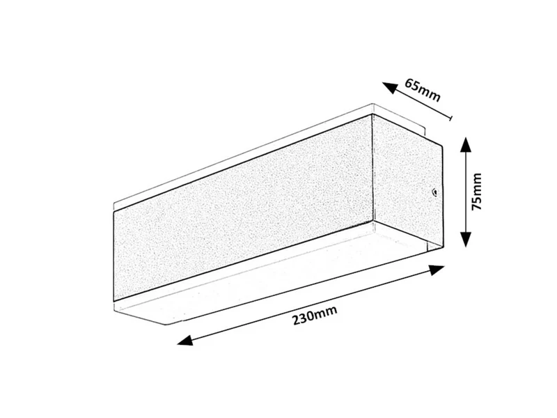 Mataro – LED outdoor wall light in black with white shade, 230×75mm, 12W, 3000K, IP54