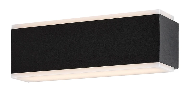 Mataro – LED outdoor wall light in black with white shade, 230×75mm, 12W, 3000K, IP54