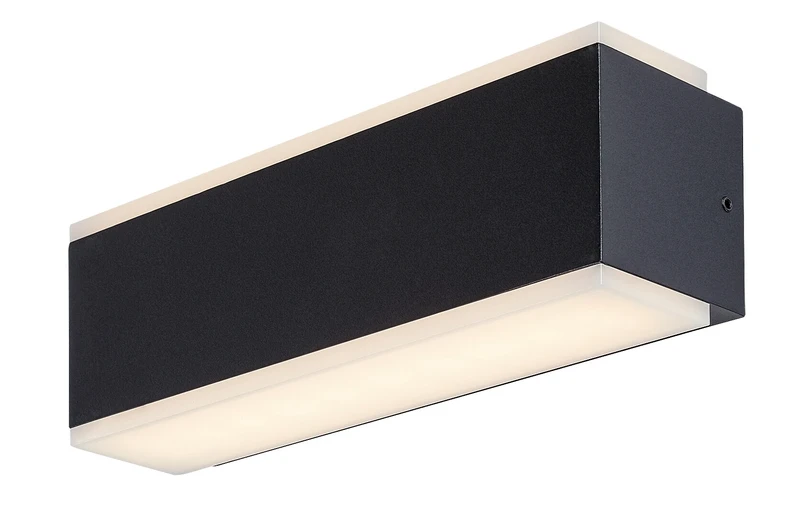 Outdoor Wall Lights Mataro – LED outdoor wall light in black with white shade, 230×75mm, 12W, 3000K, IP54