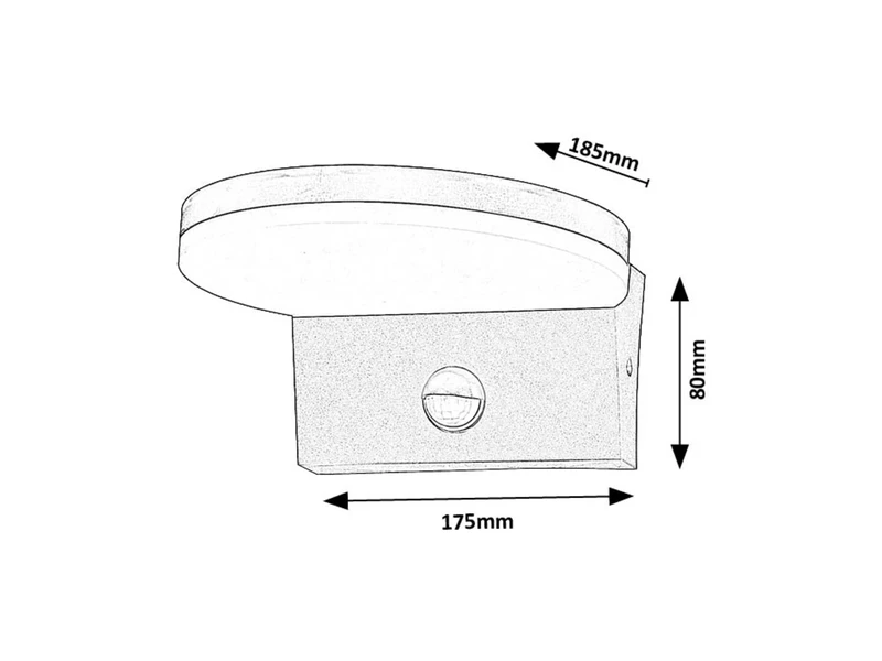 Batida – LED външна стенна лампа със сензор в бяло, Ø175мм, 9W, 2700-6500K, IP54