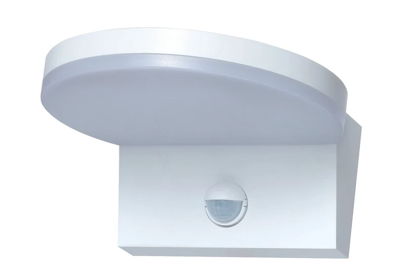 Batida – LED външна стенна лампа със сензор в бяло, Ø175мм, 9W, 2700-6500K, IP54