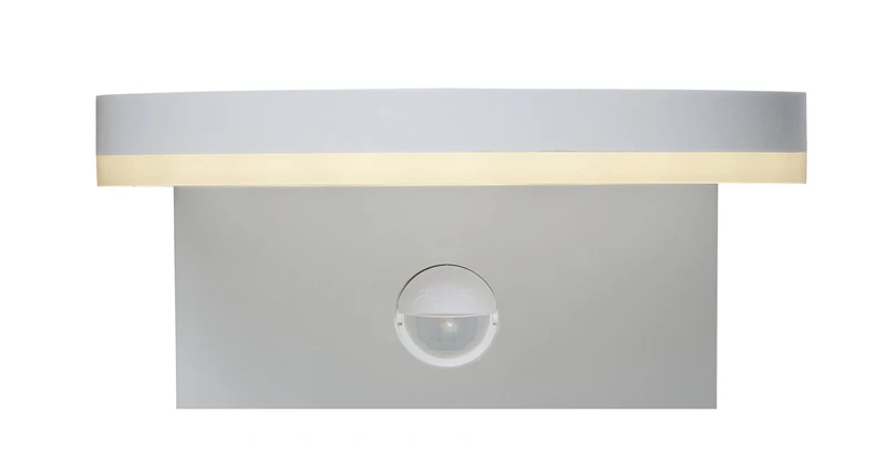 Batida – LED външна стенна лампа със сензор в бяло, Ø175мм, 9W, 2700-6500K, IP54