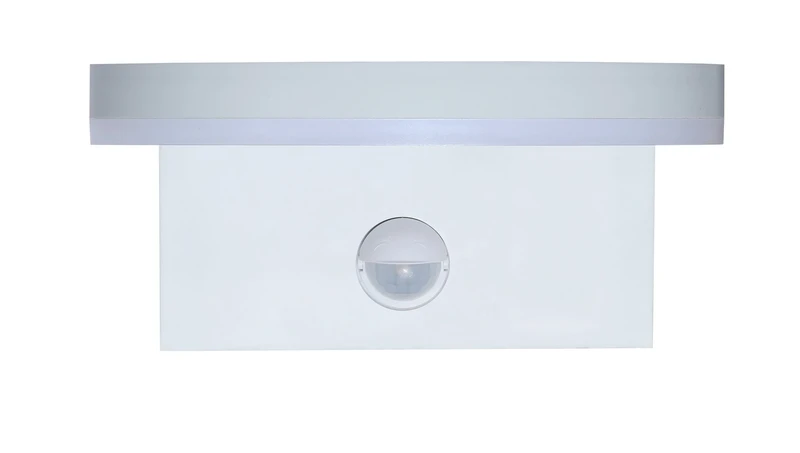 Batida – LED външна стенна лампа със сензор в бяло, Ø175мм, 9W, 2700-6500K, IP54