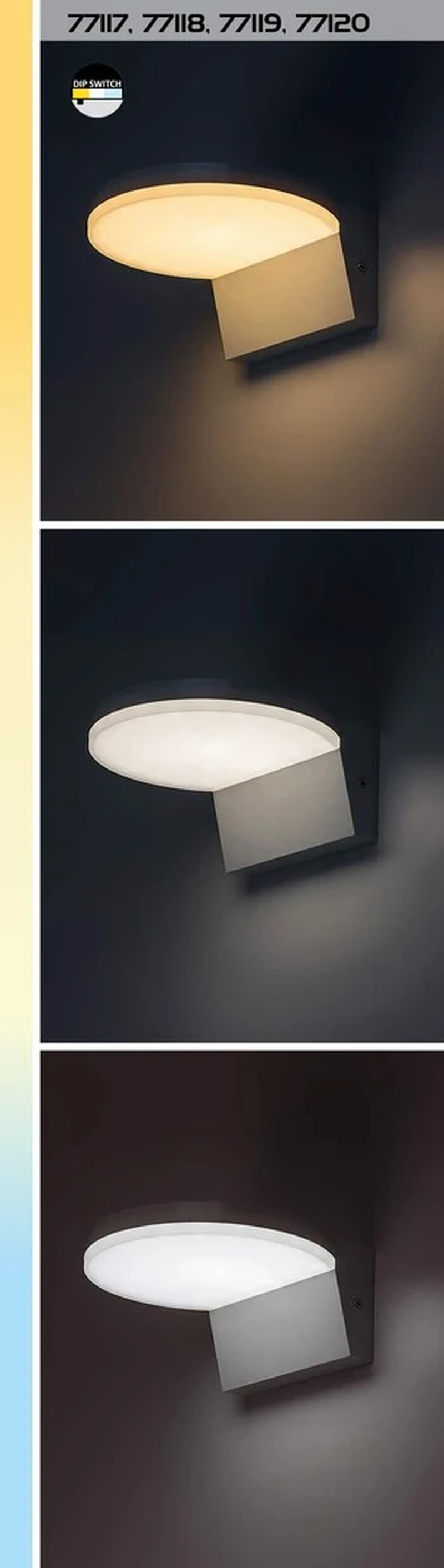 Batida – LED външна стенна лампа със сензор в бяло, Ø175мм, 9W, 2700-6500K, IP54