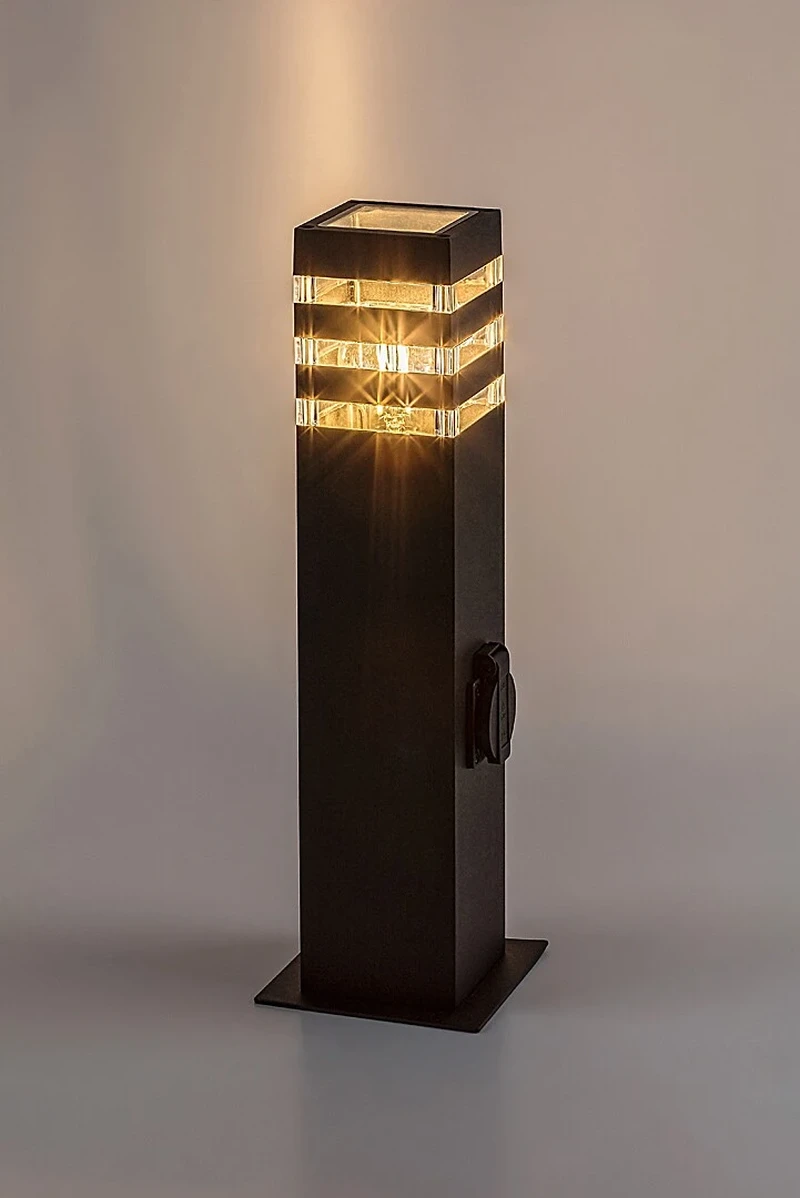 Ankara – modern garden lamp in black, 90×440mm, 1×E27, IP44