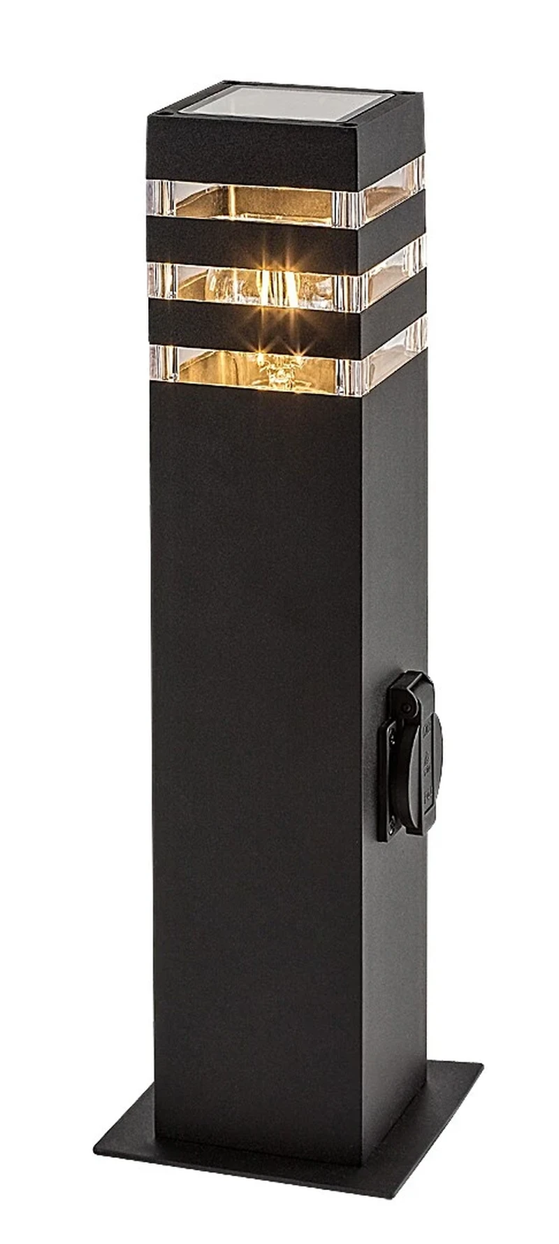 Bollard Lights Ankara – modern garden lamp in black, 90×440mm, 1×E27, IP44