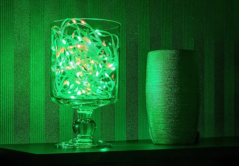 Biri – smart LED string light for garden in white/clear, 5m, 2.8W, RGB, IP44
