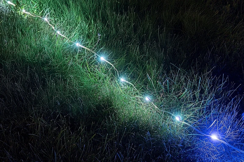Biri – smart LED string light for garden in white/clear, 5m, 2.8W, RGB, IP44