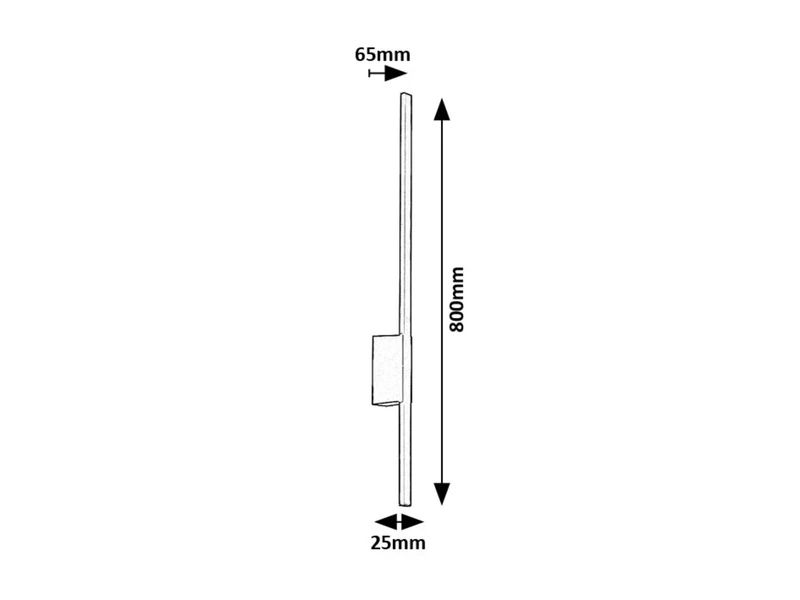 Kelebia – LED outdoor wall light in black with white ceiling light, 800mm, 12W, 3000K, IP44