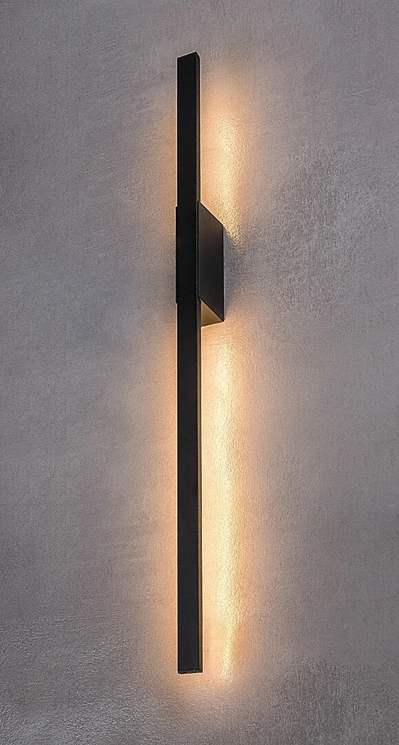 Kelebia – LED outdoor wall light in black with white ceiling light, 800mm, 12W, 3000K, IP44