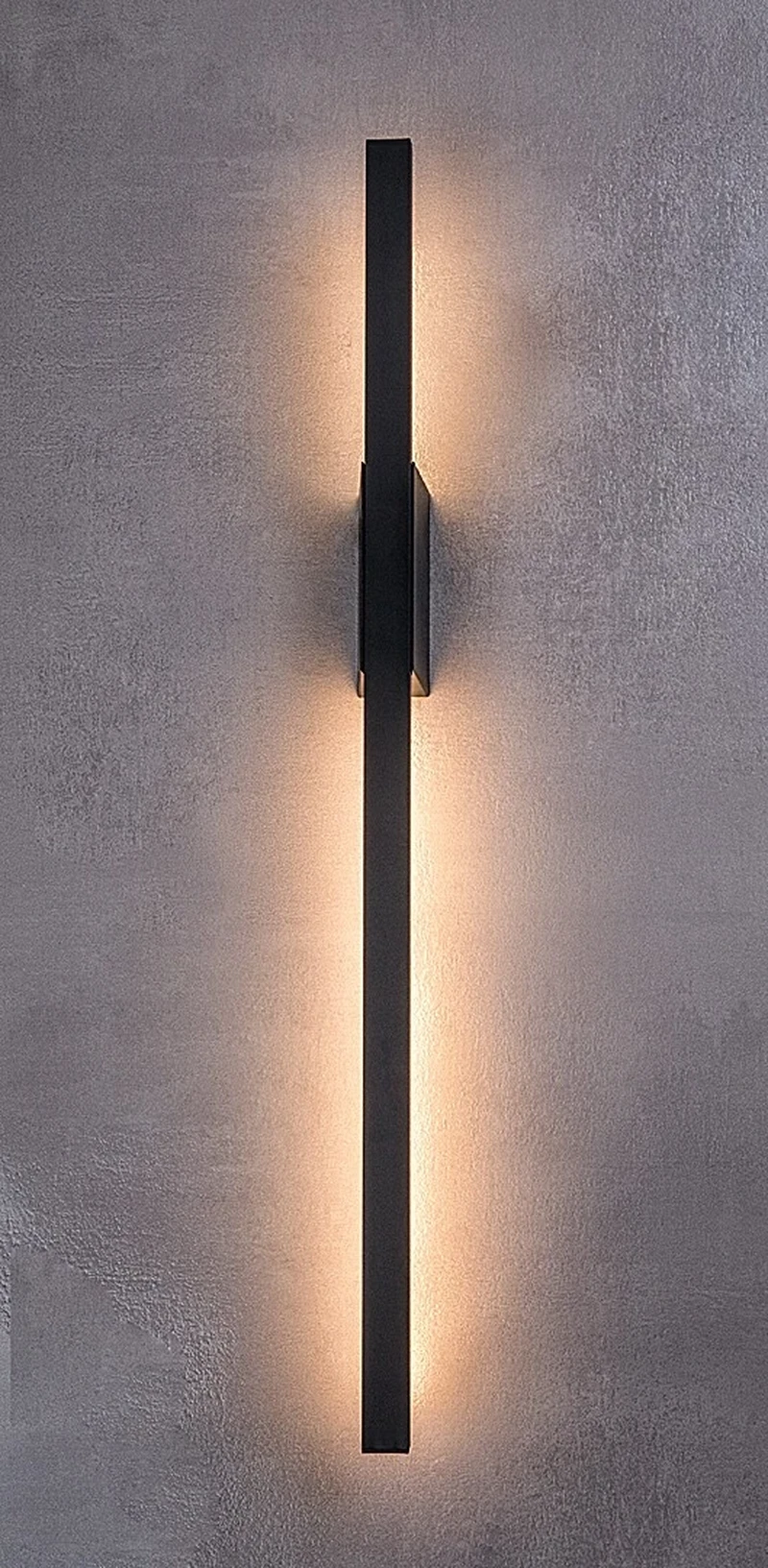 Kelebia – LED outdoor wall light in black with white ceiling light, 800mm, 12W, 3000K, IP44