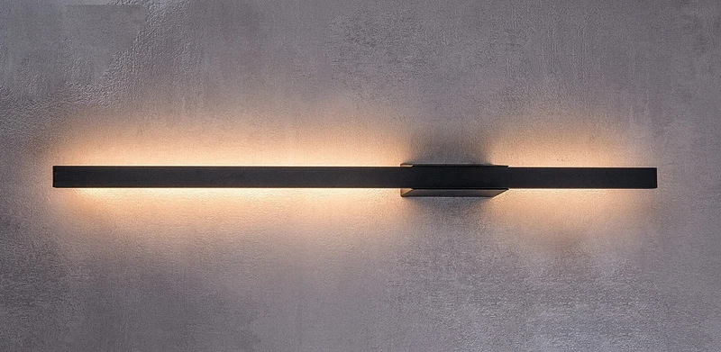 Kelebia – LED outdoor wall light in black with white ceiling light, 800mm, 12W, 3000K, IP44